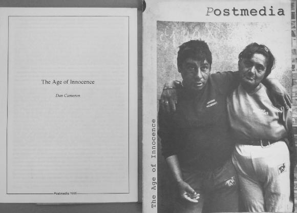 Postmedia. The Age of Innocence. Cuadernillo editado por Dan Cameron y Gianni Romano