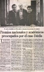 Premios Nacionales y académicos preocupados por el caso Dávila