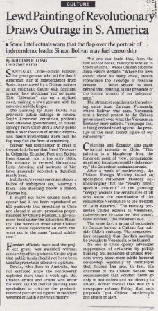 Lewd paintings of revolutionary draws Outrage in South America