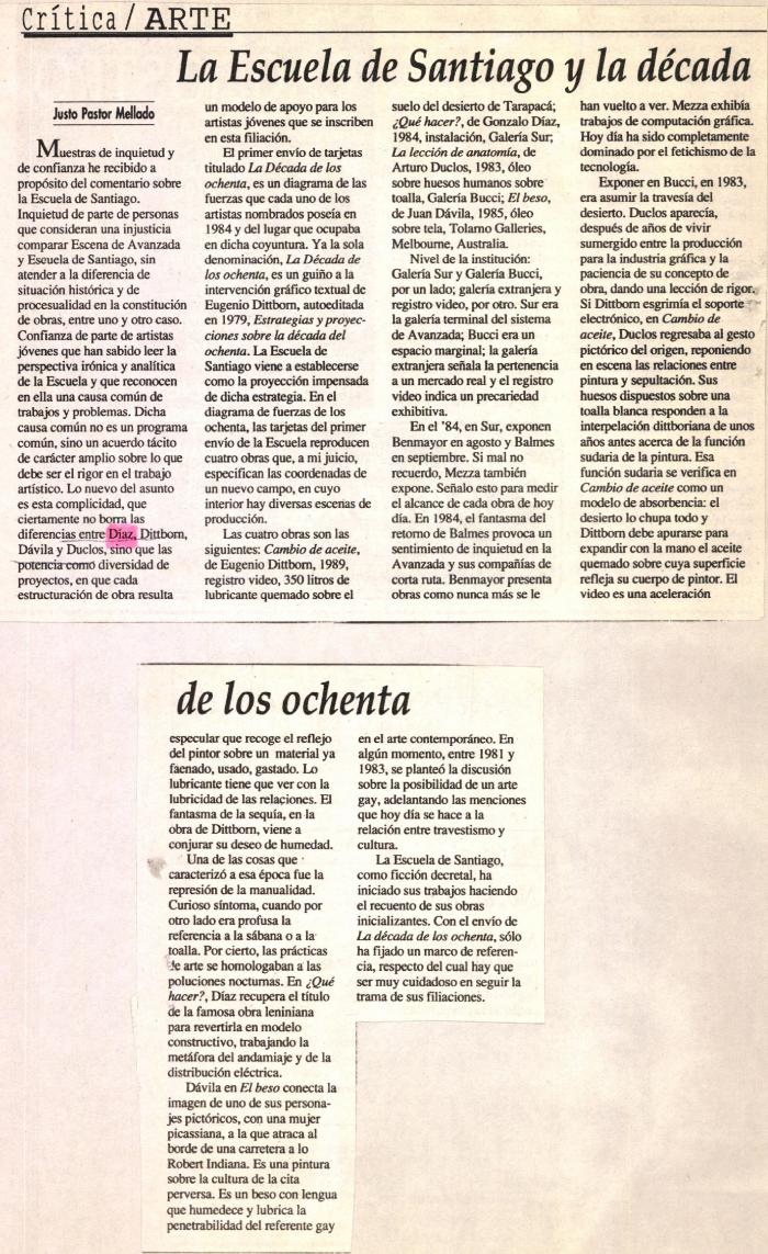 La Escuela de Santiago y la década