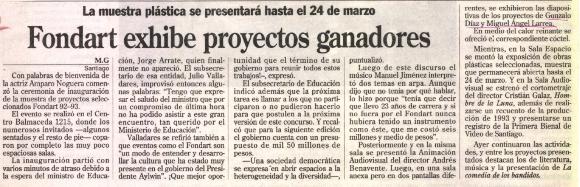Fondart exhibe proyectos ganadores