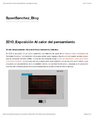 2010_Exposición Al calor del pensamiento