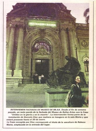 Intervienen fachada de museo de BB.AA.