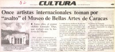 Once artistas internacionales toman por "asalto" el Museo de Bellas Artes de Caracas