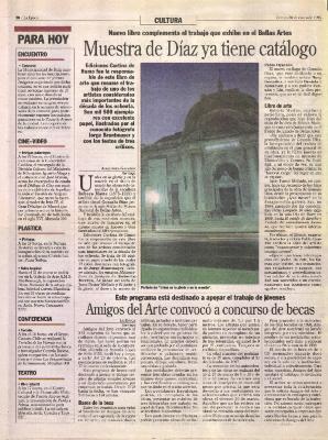 Muestra de Díaz ya tiene catálogo
