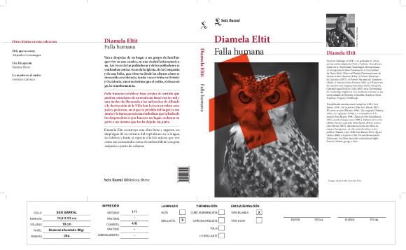 Diseño de imagen de portada para Falla humana de Diamela Eltit