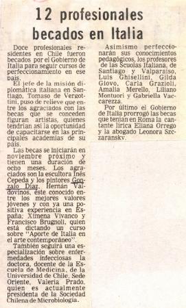 12 profesionales becados en Italia