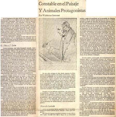 1978 Diario El Mercurio - Constable en el paisaje y animales protagonistas