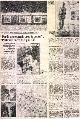 Por la democracia crea la gente y Pintando entre el 5 y el 14
