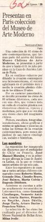 Presentan en París colección del Museo de Arte Moderno