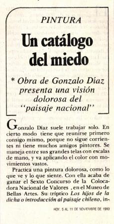 Un catálogo del miedo