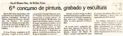 6to concurso de pintura, grabado y escultura