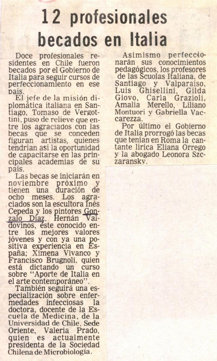 12 profesionales becados en Italia
