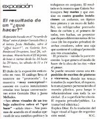 El resultado de un qué hacer?