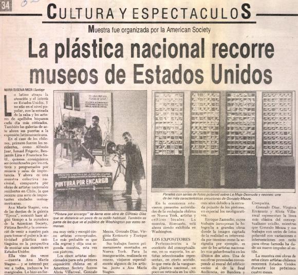 La plástica nacional recorre museos de Estados Unidos
