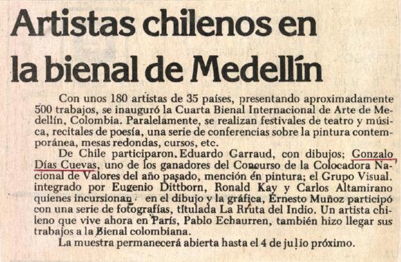 Artistas chilenos en la Bienal de Medellín