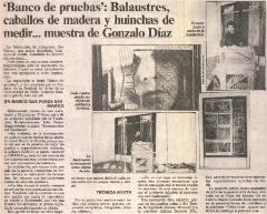 Banco de Pruebas: Balaustres, caballos de madera y huinchas de medir… muestra de Gonzalo Díaz