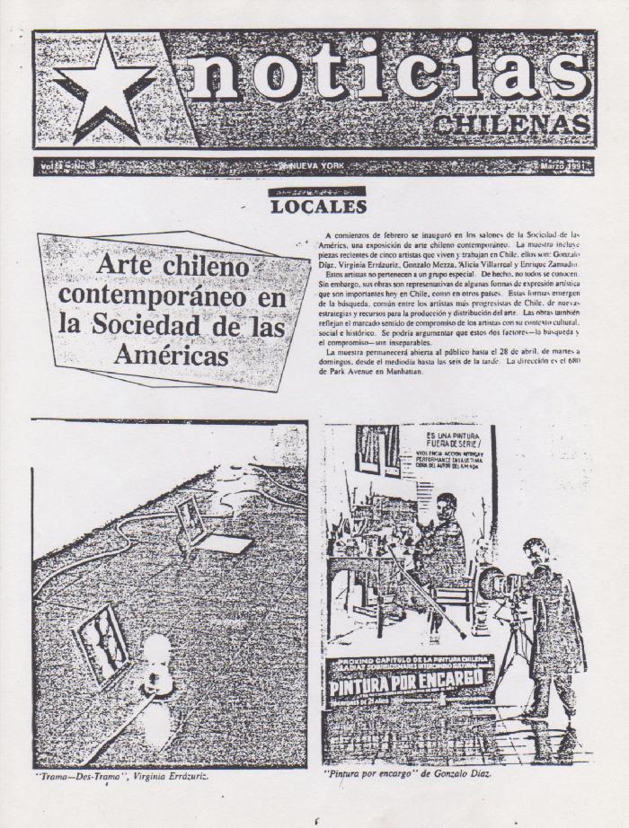 Arte chileno Contemporáneo en la Sociedad de las Américas