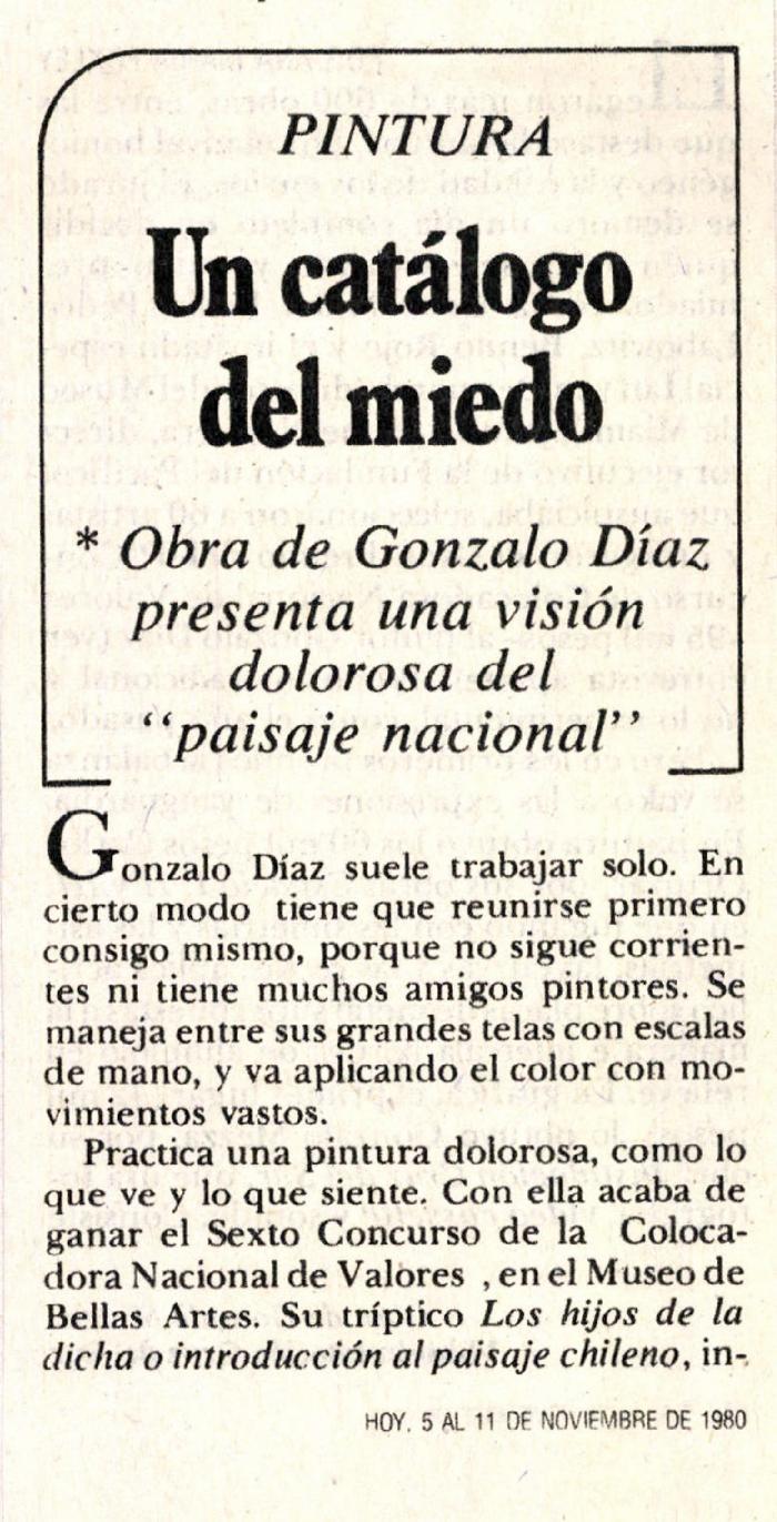 Un catálogo del miedo