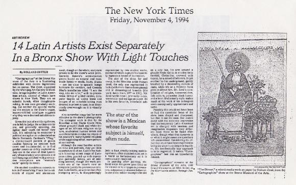 14 latin artists exist separately in a Bronx show with light touches
