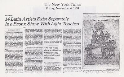 14 latin artists exist separately in a Bronx show with light touches