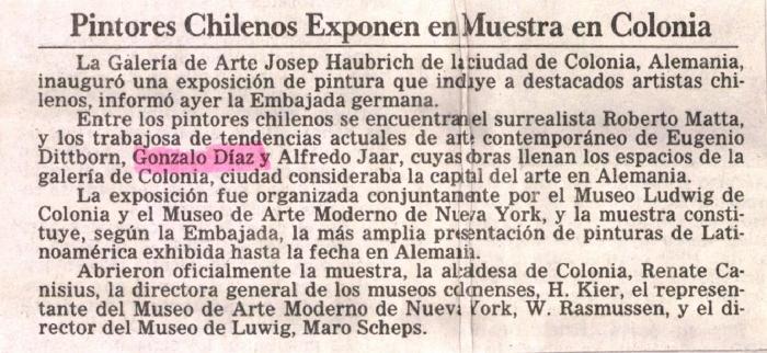 Pintores chilenos exponen en muestra en Colonia