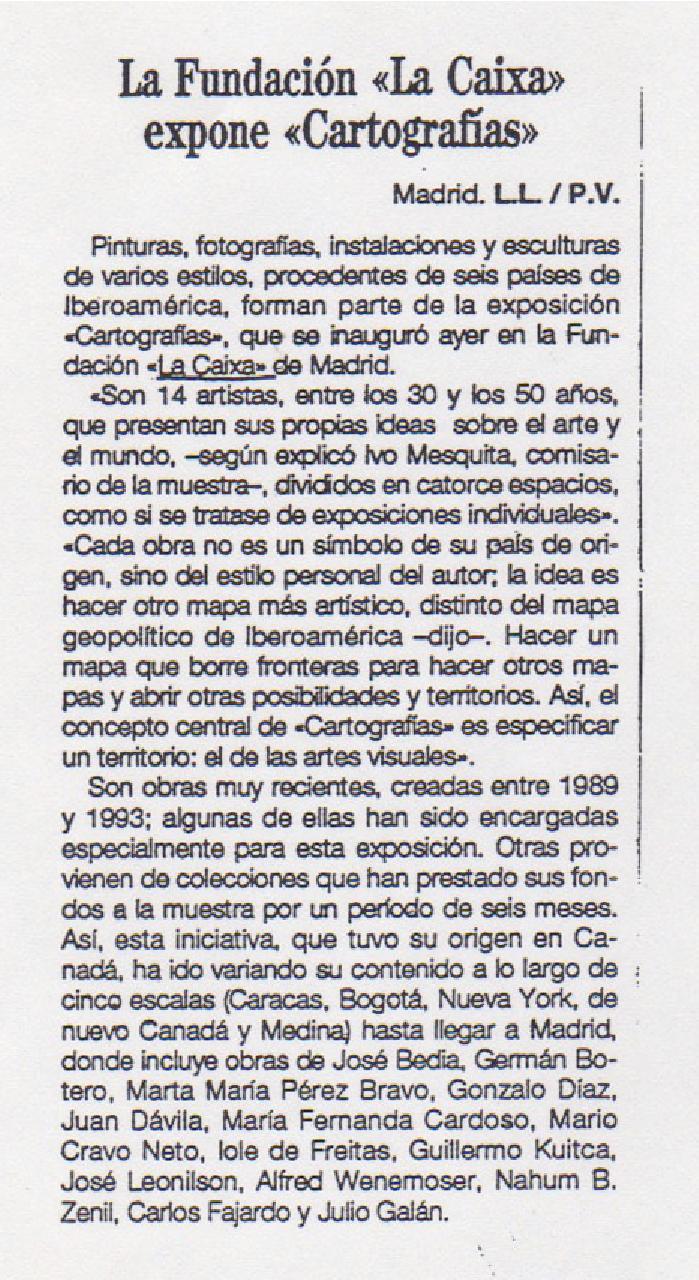 La Fundación  expone Cartografías