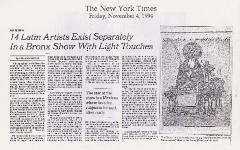 14 latin artists exist separately in a Bronx show with light touches