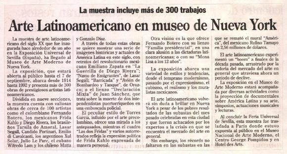 Arte Latinoamericano en museo de Nueva York