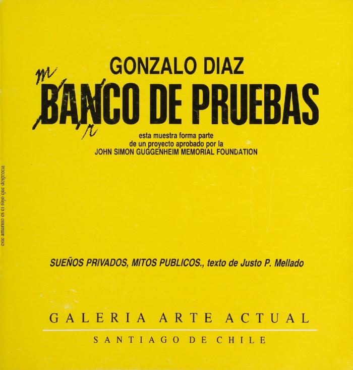 Gonzalo Díaz, Banco/Marco de Pruebas