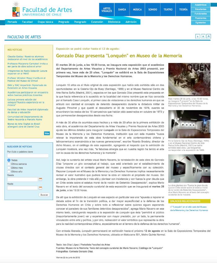 Gonzalo Díaz presenta Lonquén en Museo de la Memoria