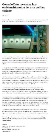 Gonzalo Díaz reestrena hoy emblemática obra del arte político chileno