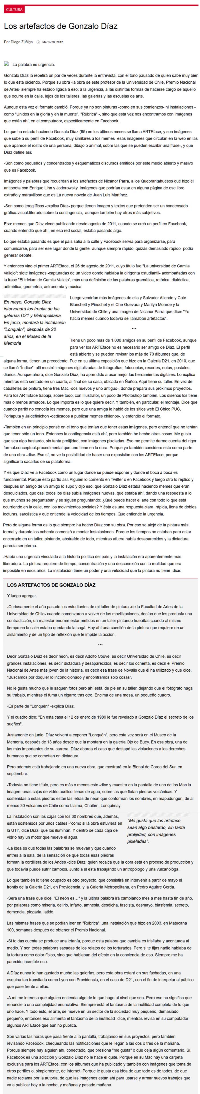 Los artefactos de Gonzalo Díaz