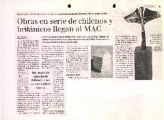 Obras en serie de chilenos y británicos llegan al MAC