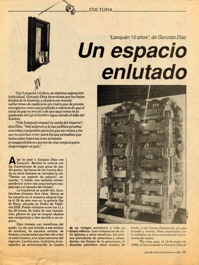 Lonquén 10 años de Gonzalo Díaz: un espacio enlutado
