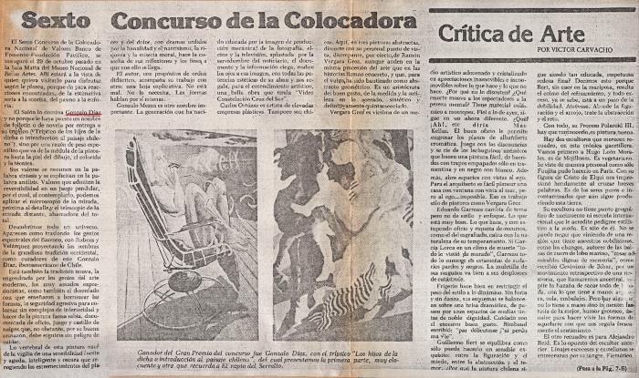 Sexto Concurso de la Colocadora