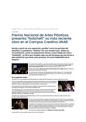 Premio Nacional de Artes Plásticas presenta "Notizheft" su más reciente obra en el Campus Creativo UNAB