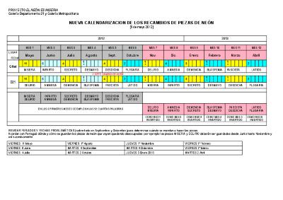 Proyecto El Neón es Miseria_Nueva calendarización